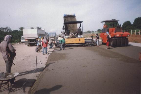 Laying and Compaction of Cement Treated Base (CTB) Subic - Clark